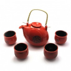 Набір посуду для чайної церемонії на 4 персони червоний (28012)